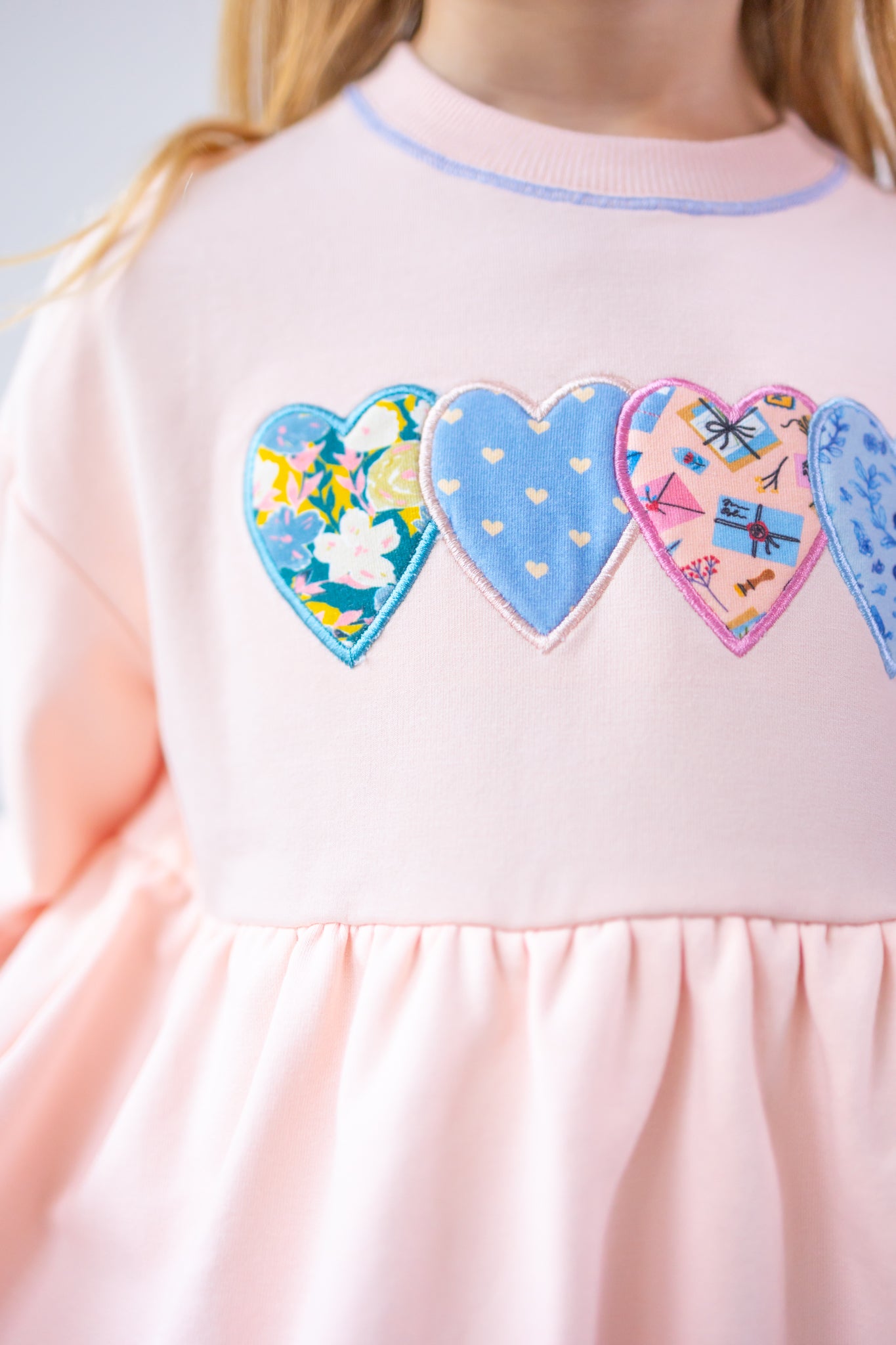 Hearts In A Row Applique Sweater