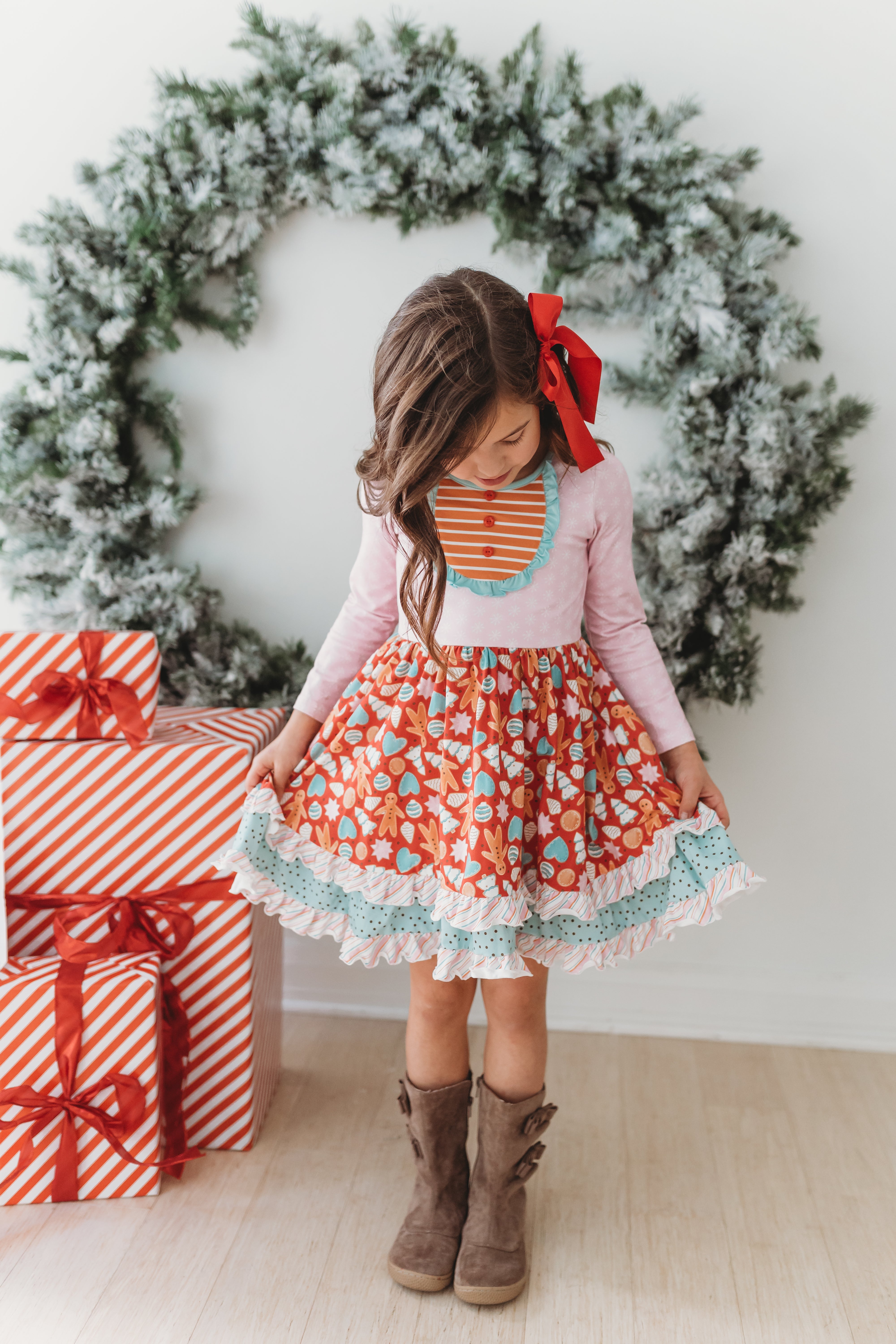 Merry Gingerbread Moments Bib Dress (Pre-Order)