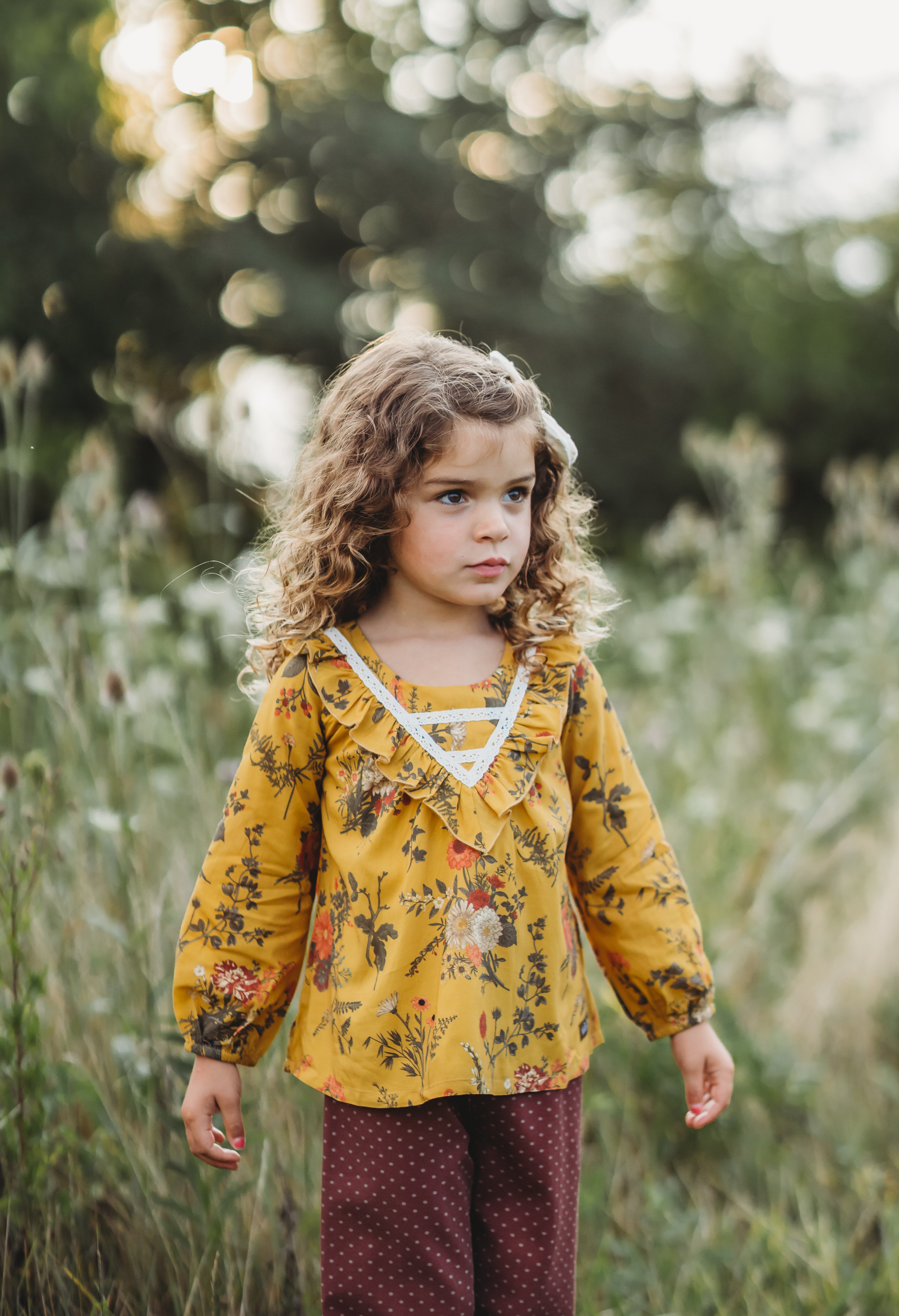 Mustard Magic Bloom Tunic Top