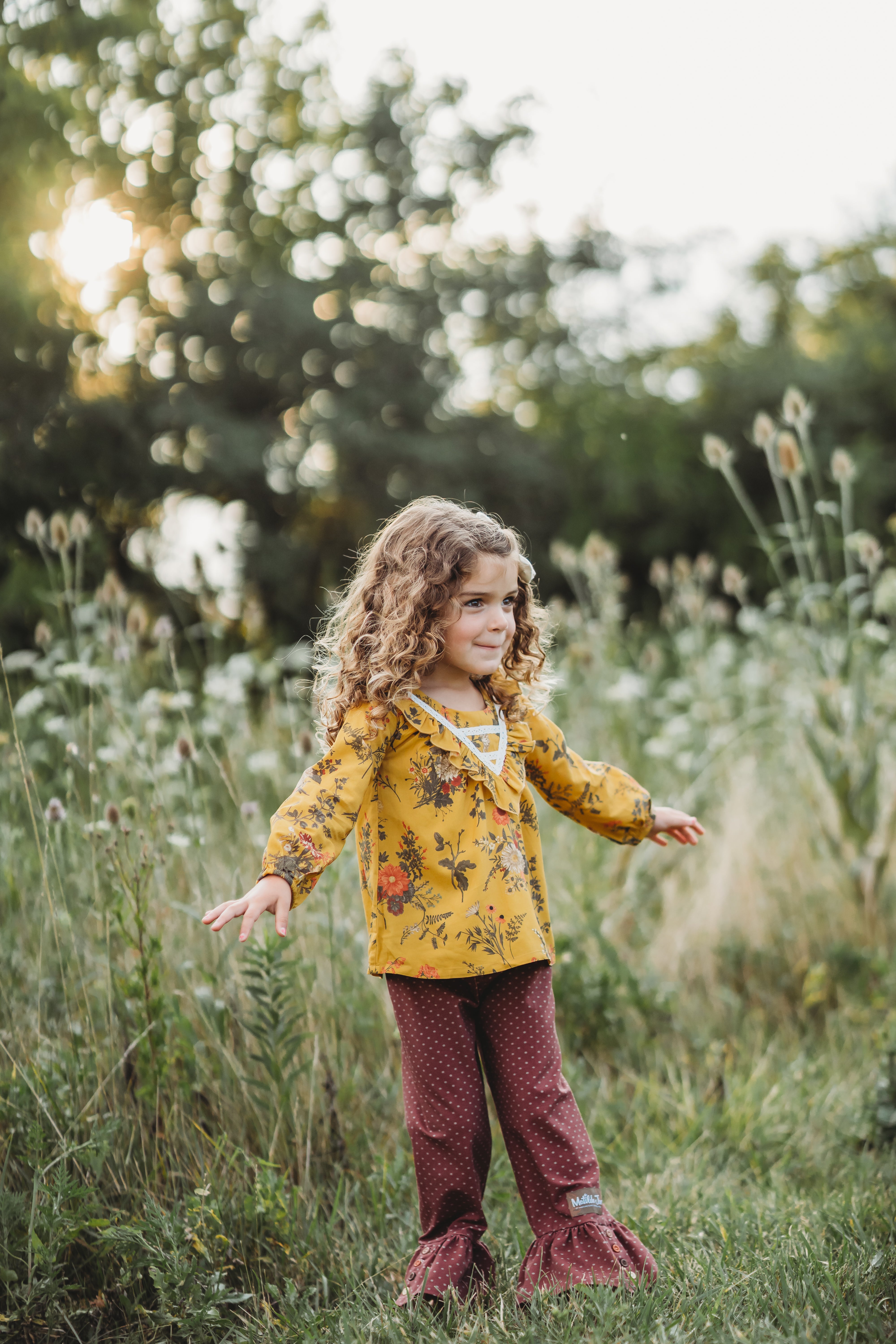 Mustard Magic Bloom Tunic Top