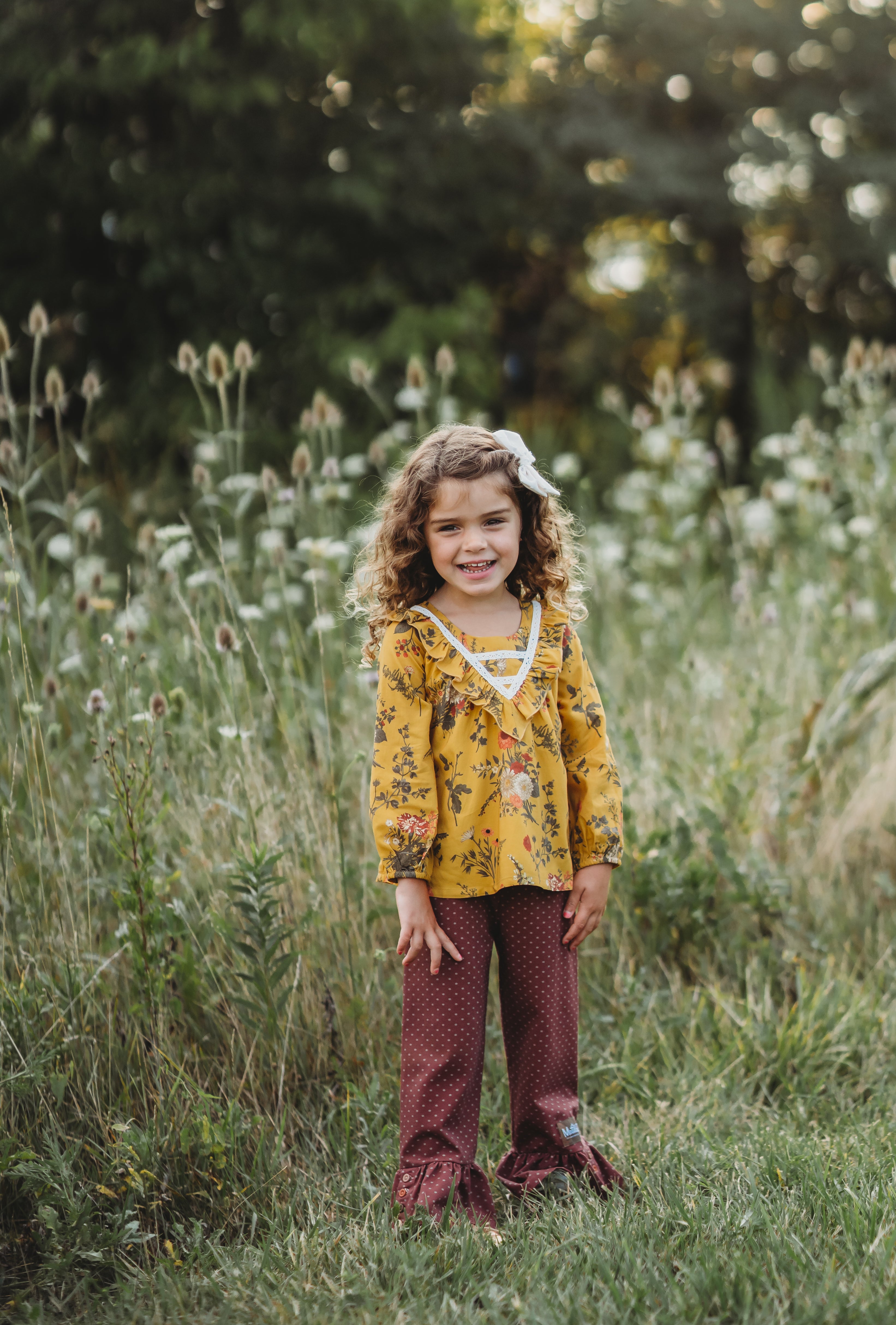 Mustard Magic Bloom Tunic Top