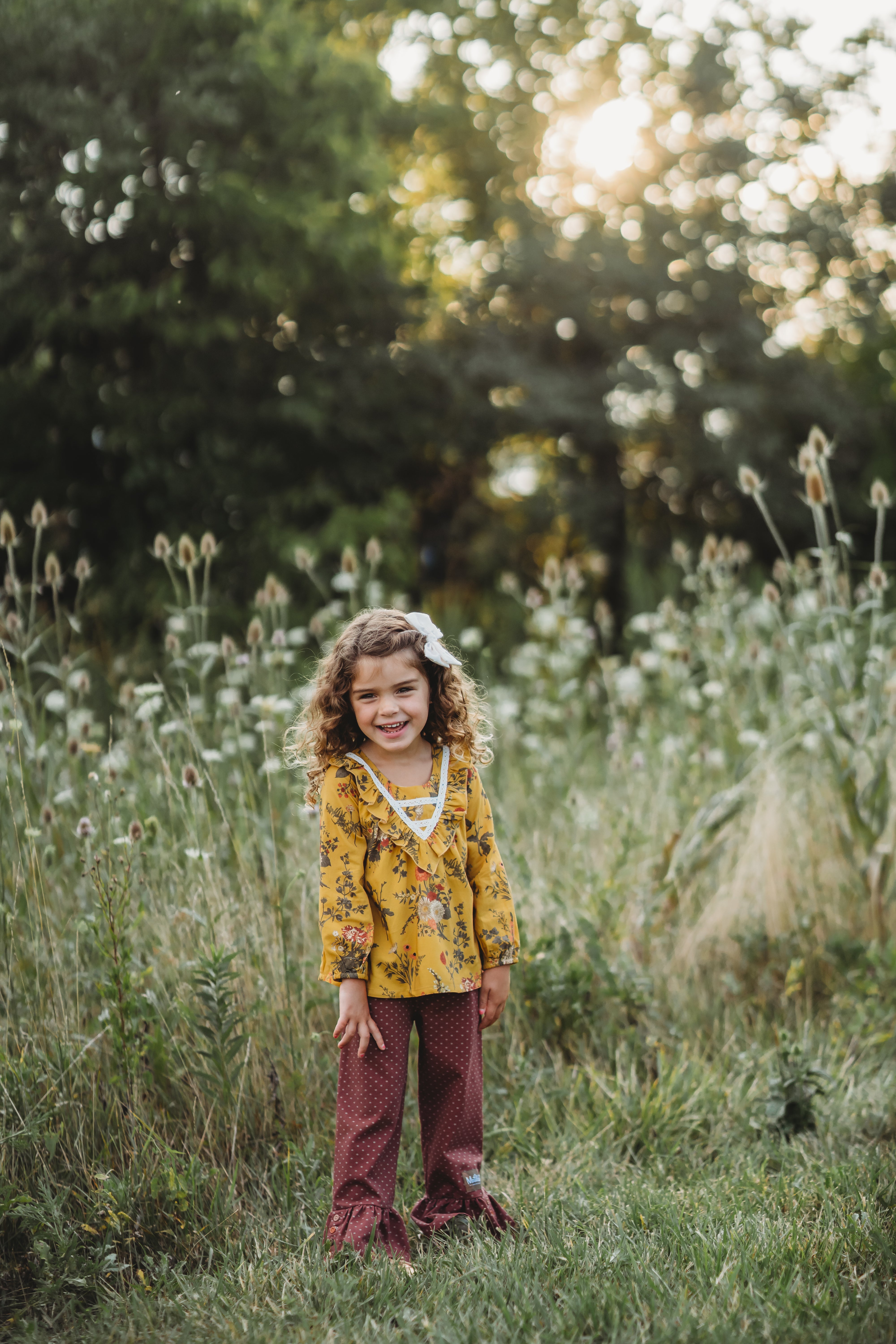 Mustard Magic Bloom Tunic Top