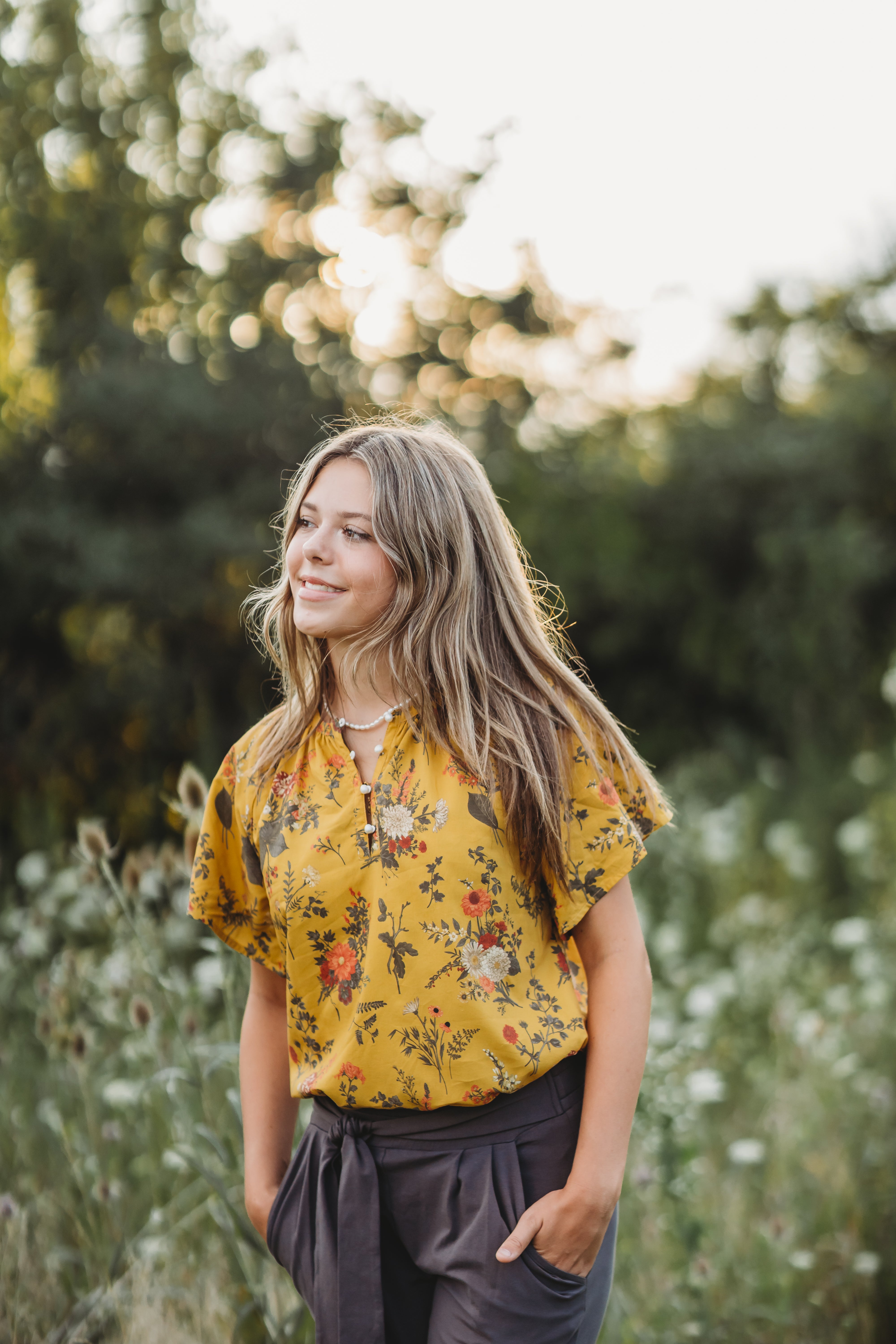 Women's Tunic Mustard Magic Bloom