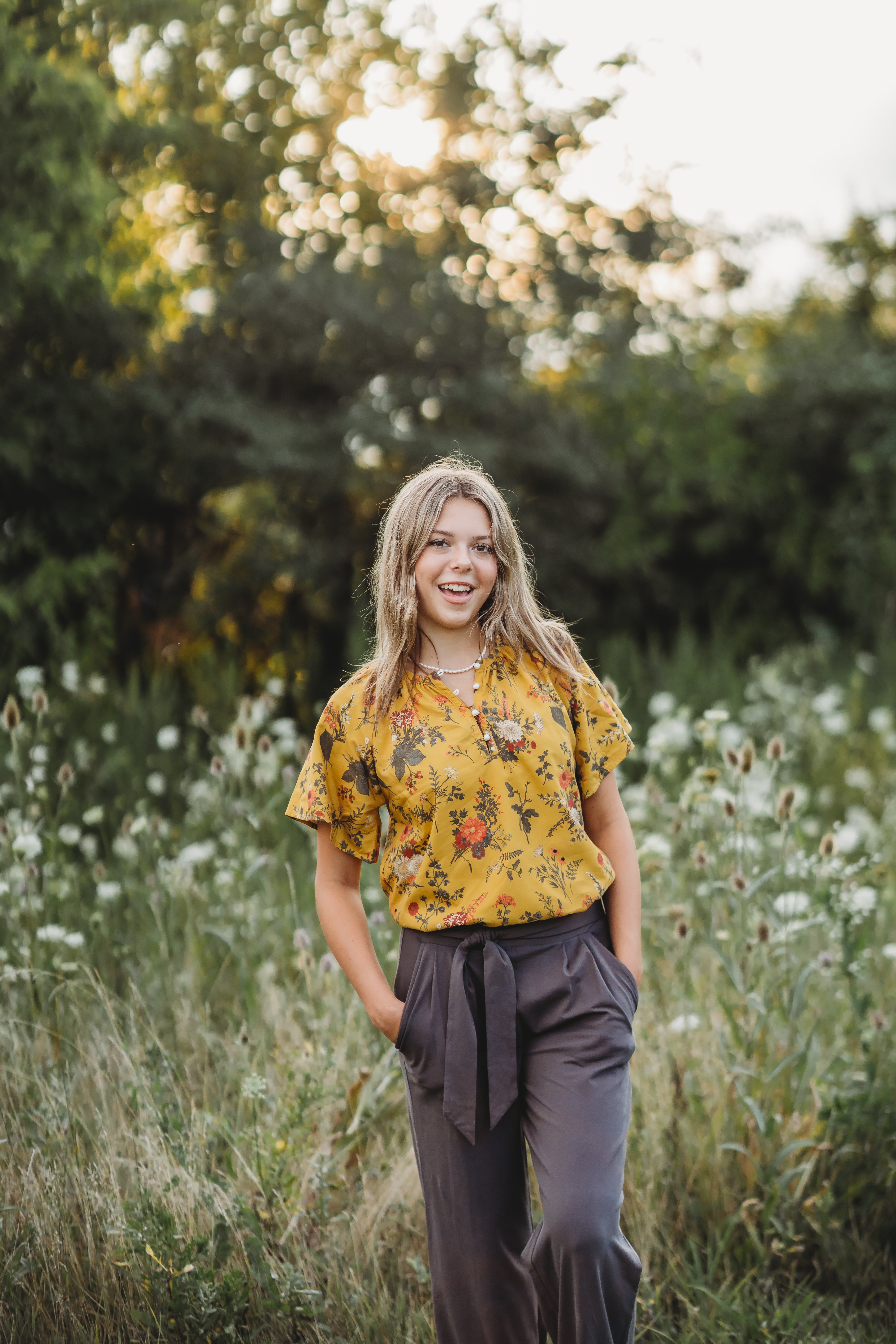 Women's Tunic Mustard Magic Bloom