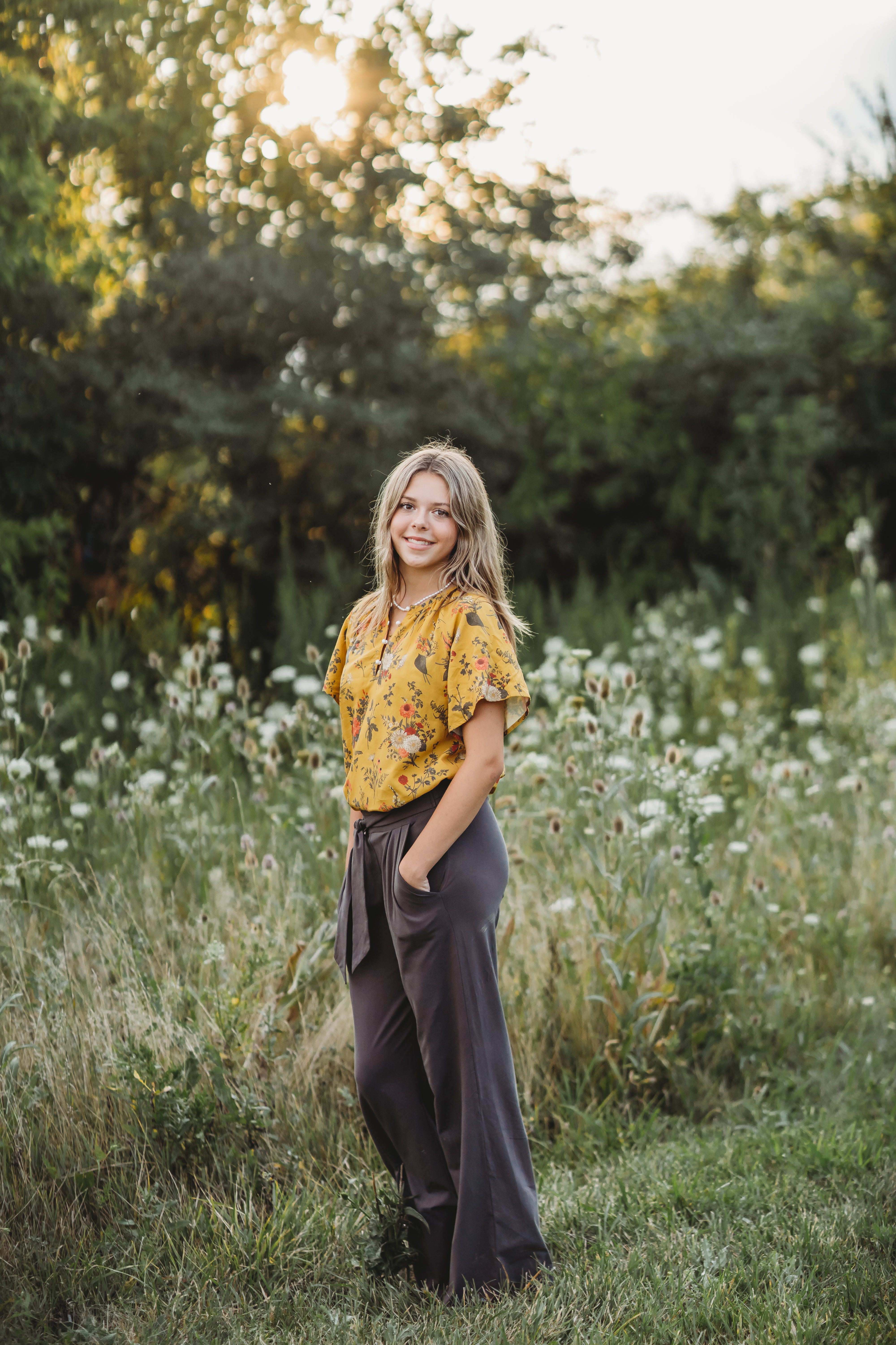 Women's Tunic Mustard Magic Bloom