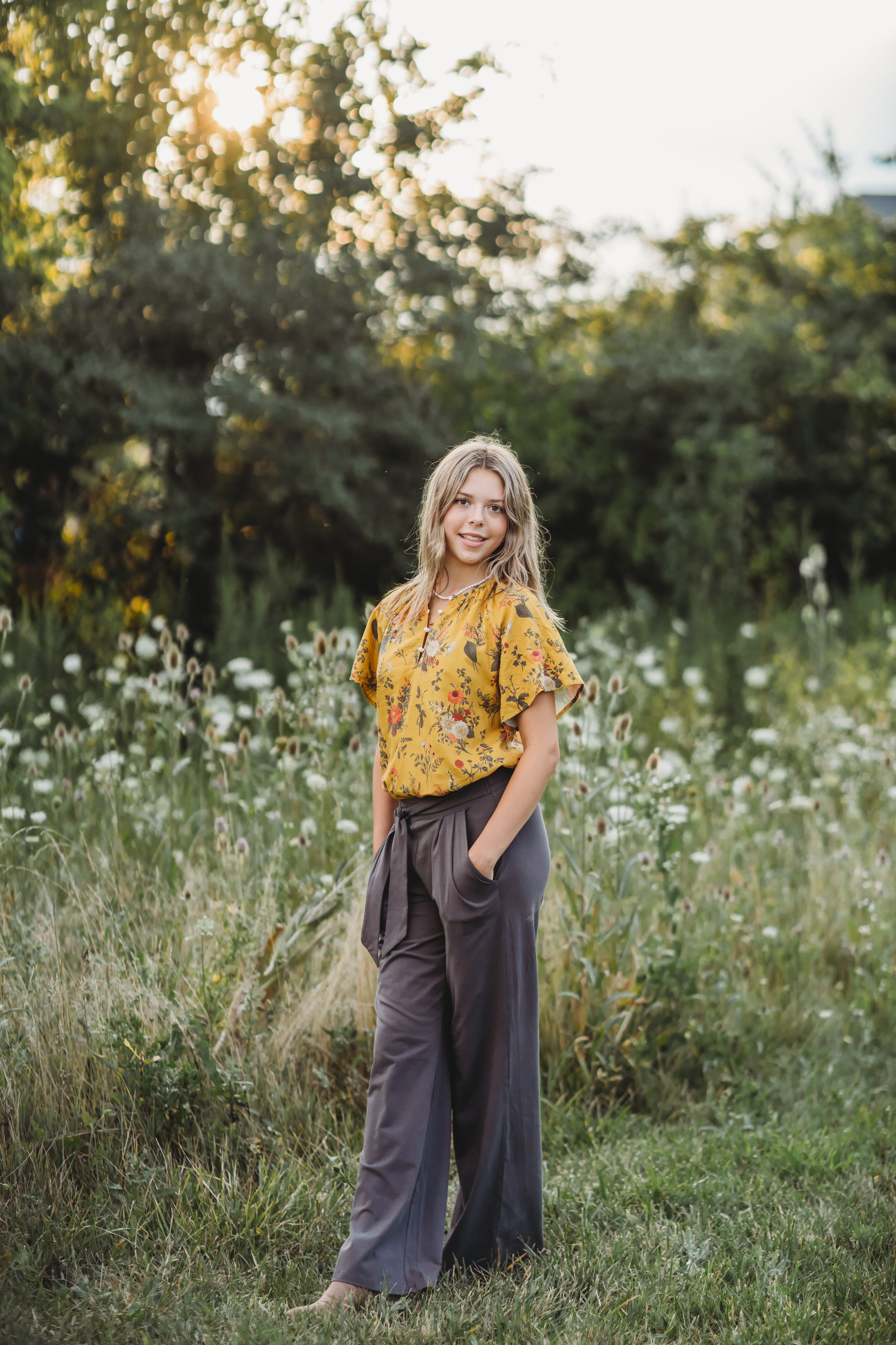 Women's Tunic Mustard Magic Bloom