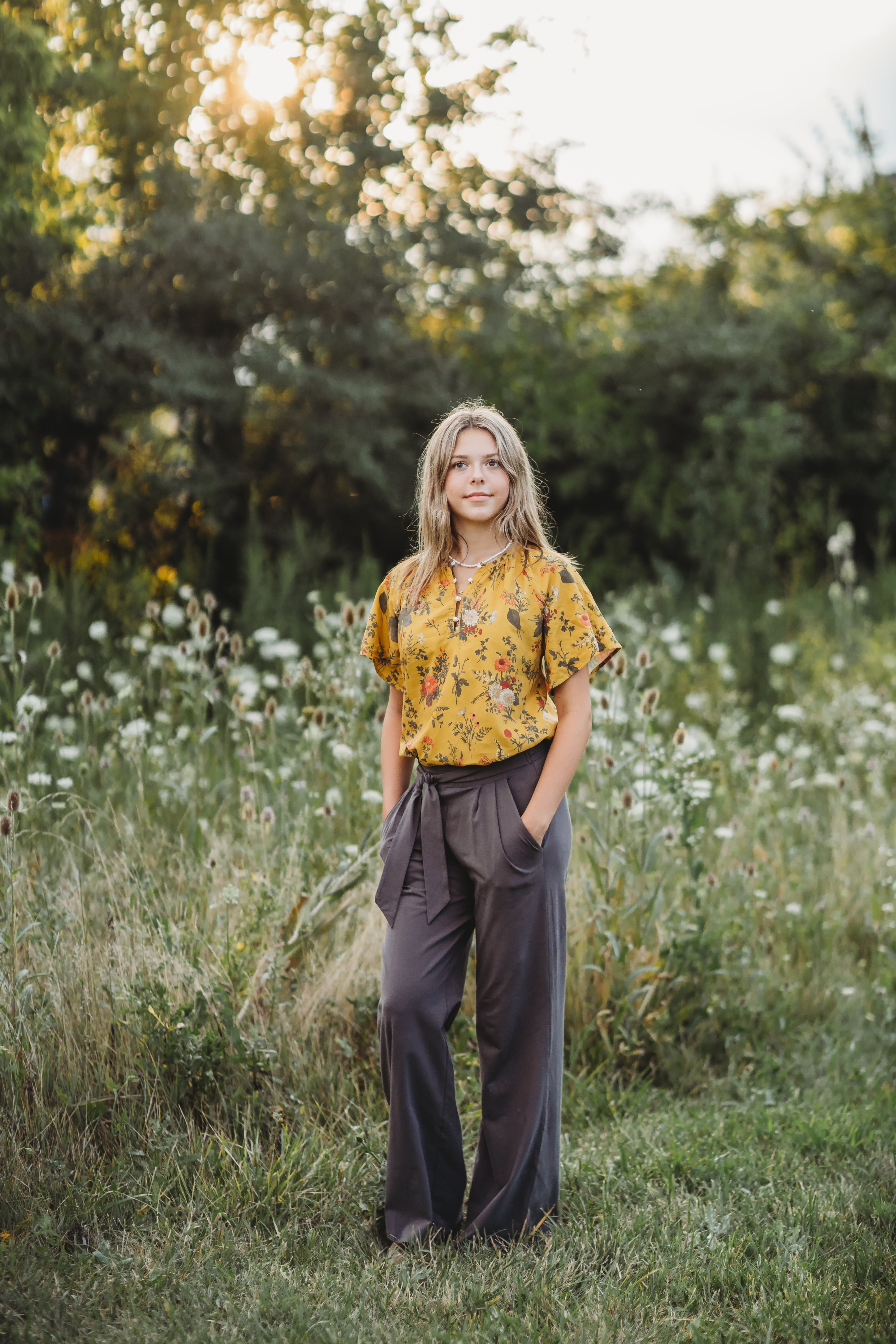 Women's Tunic Mustard Magic Bloom