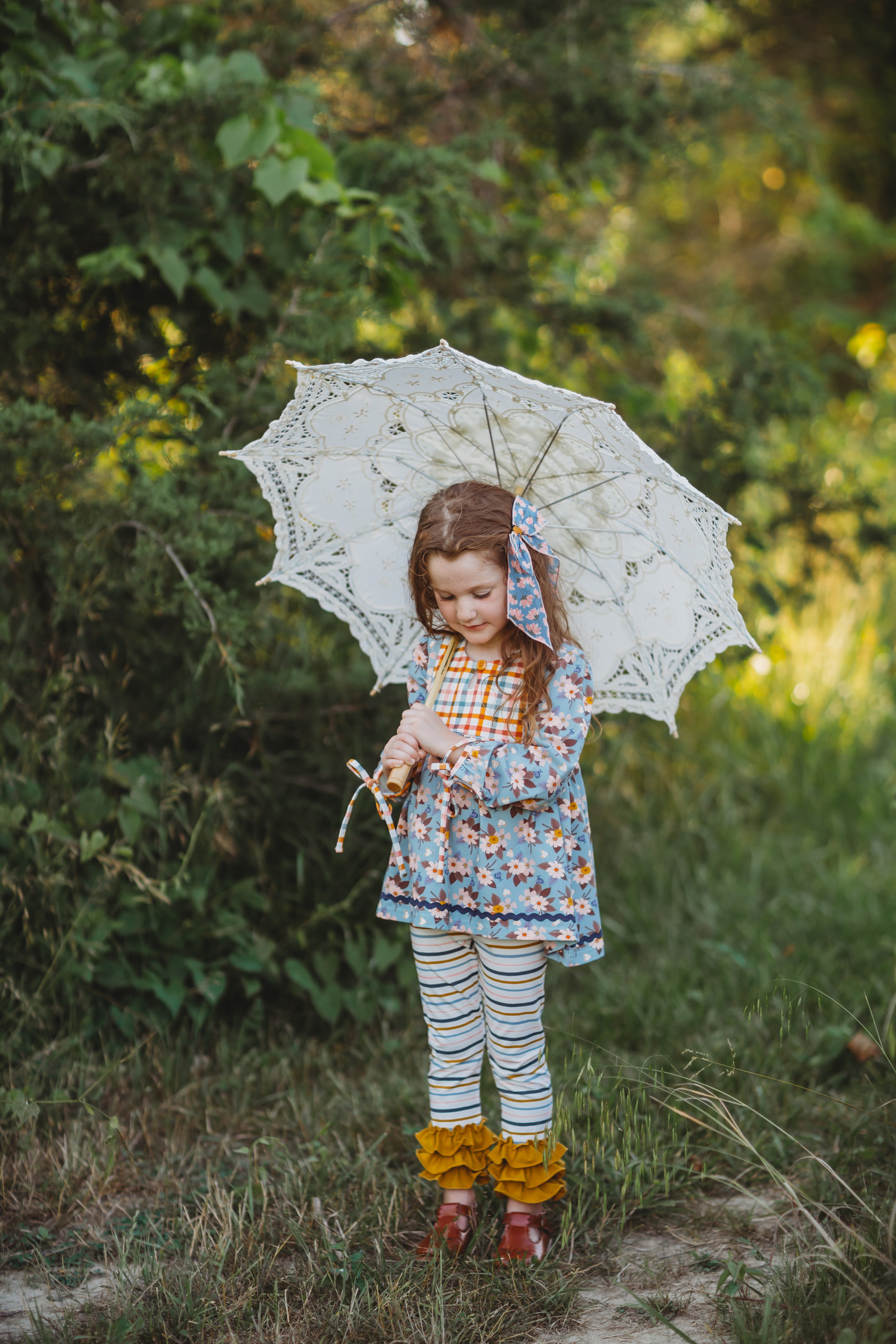 Autumn Sky Serenade Bow Tie Tunic