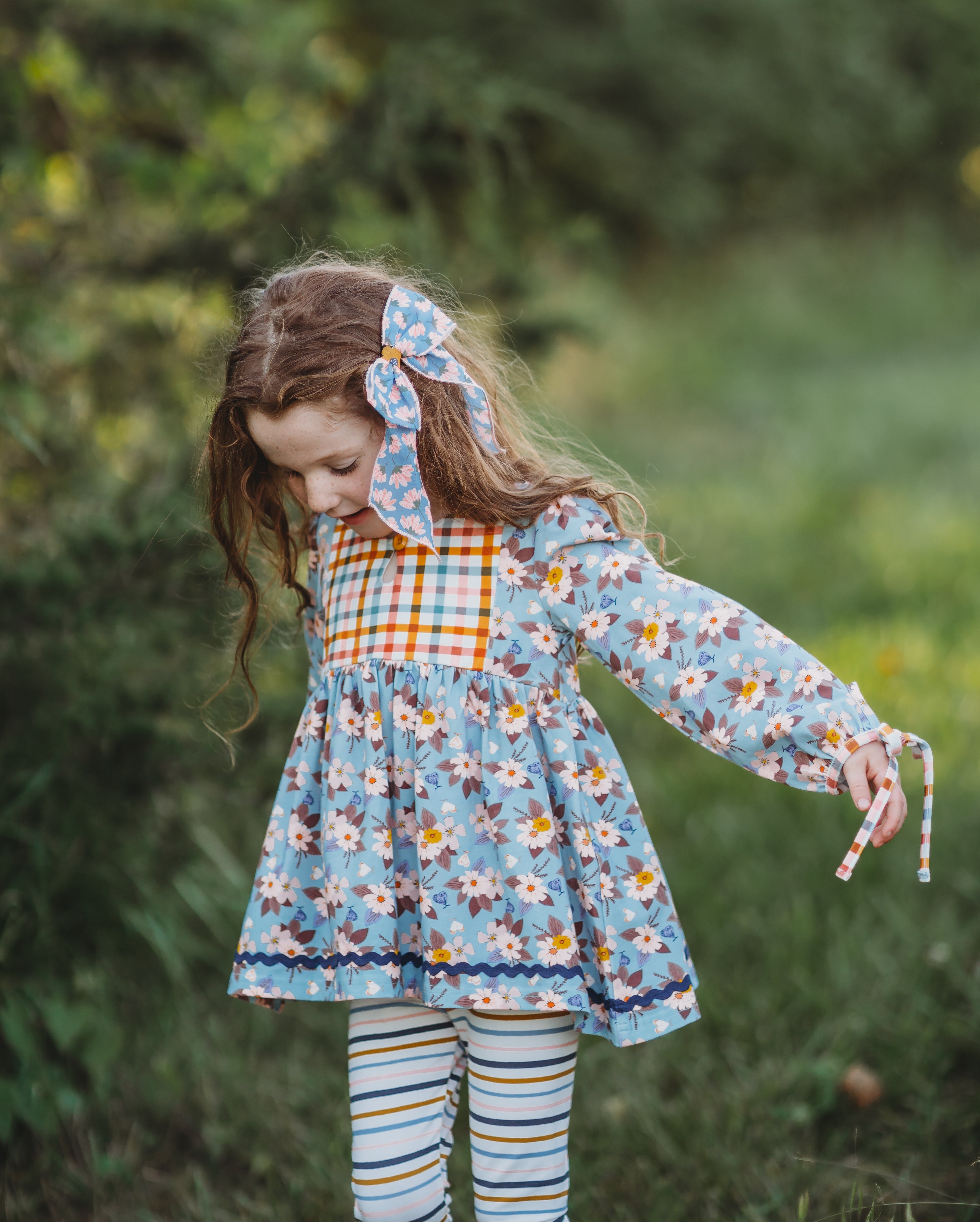 Autumn Sky Serenade Bow Tie Tunic