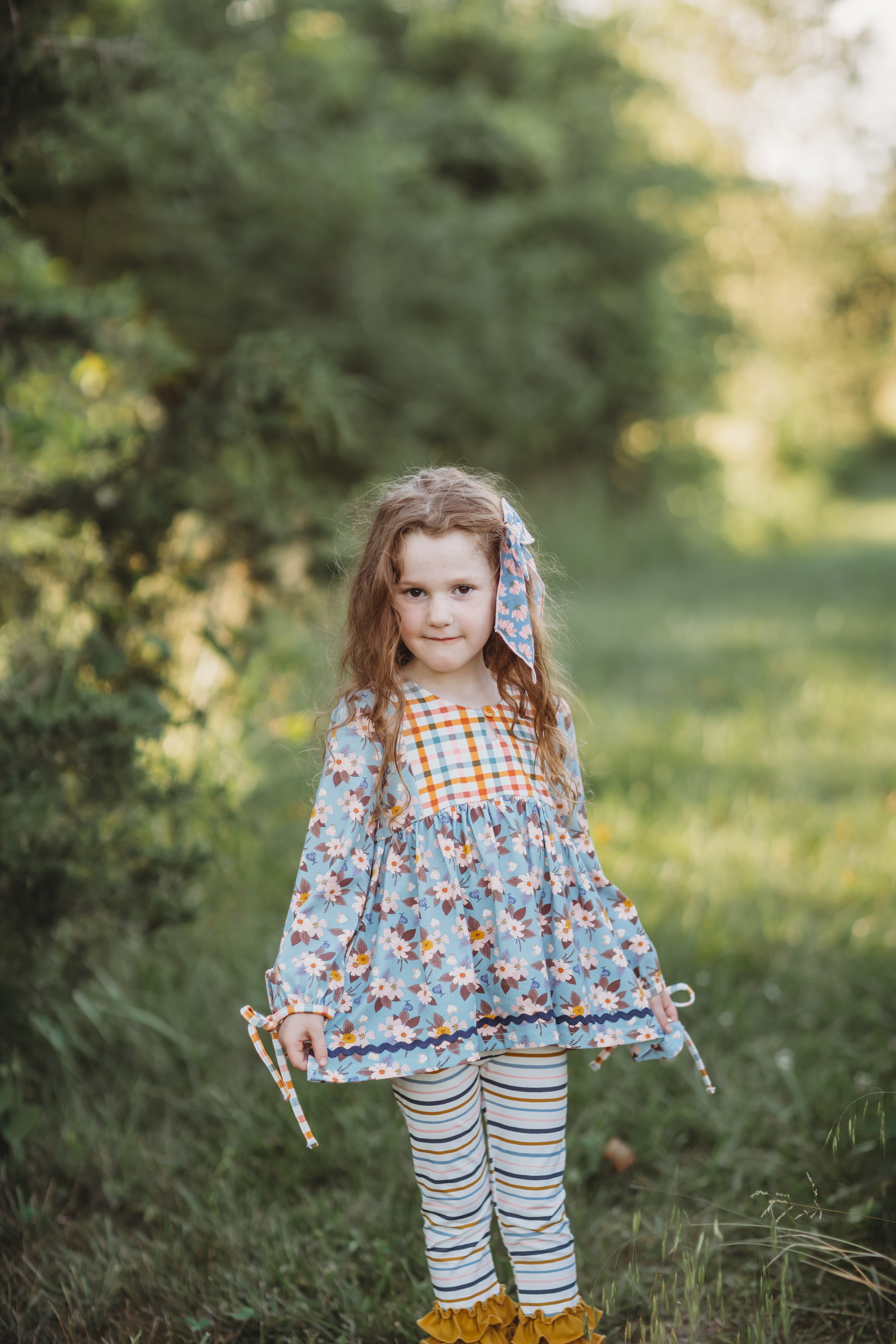 Autumn Sky Serenade Bow Tie Tunic