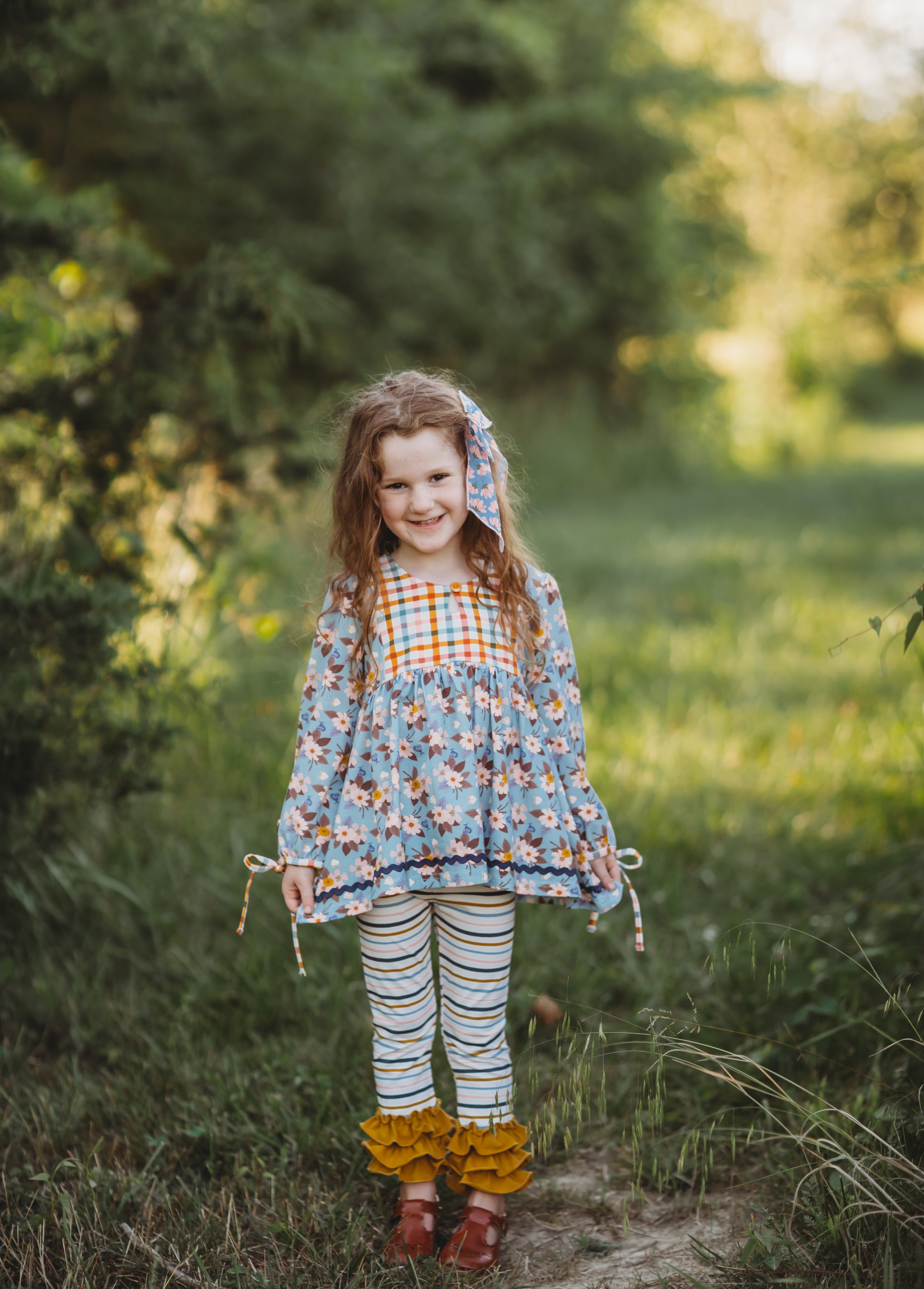 Autumn Sky Serenade Bow Tie Tunic