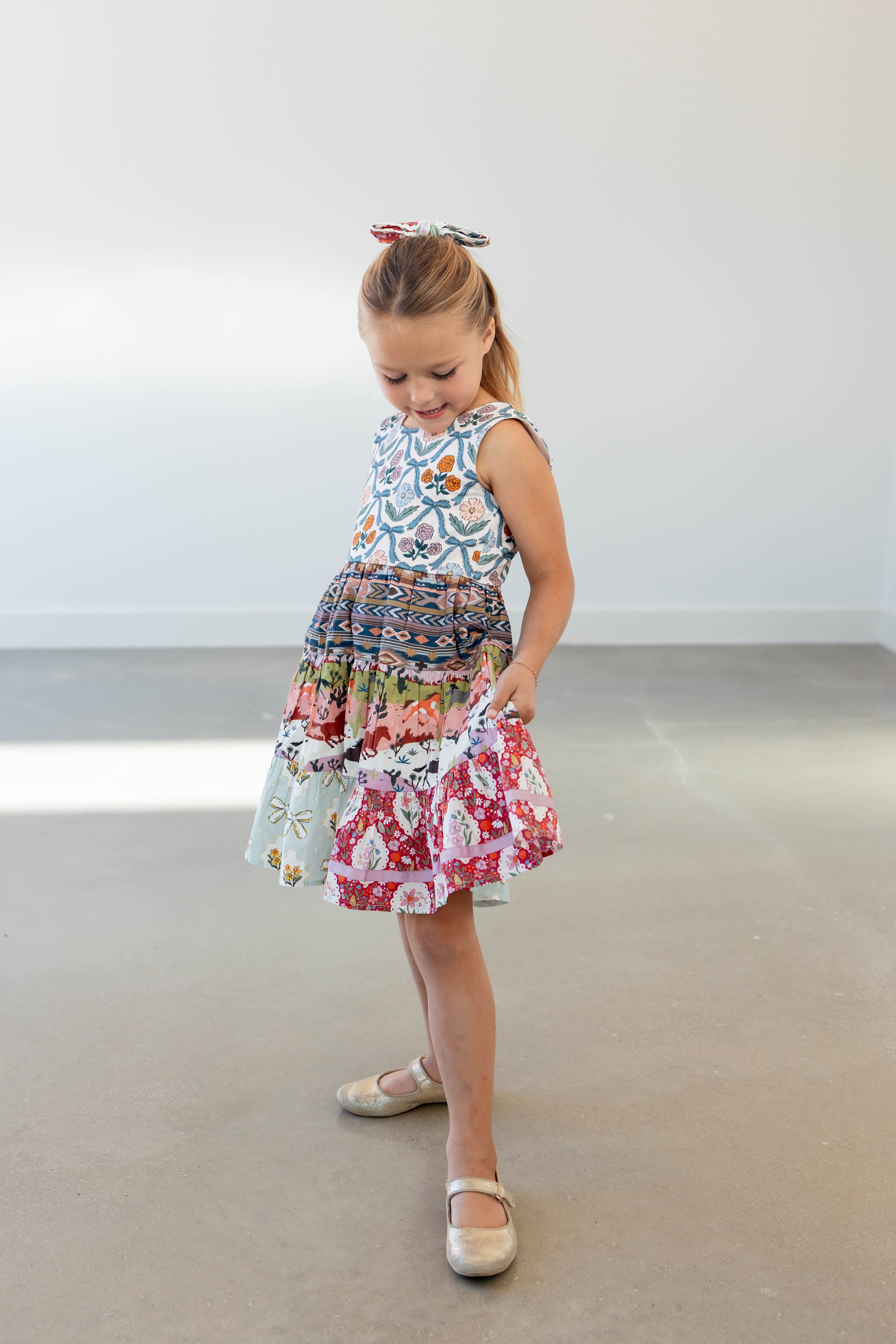 Sunset Stampede Panel Dress