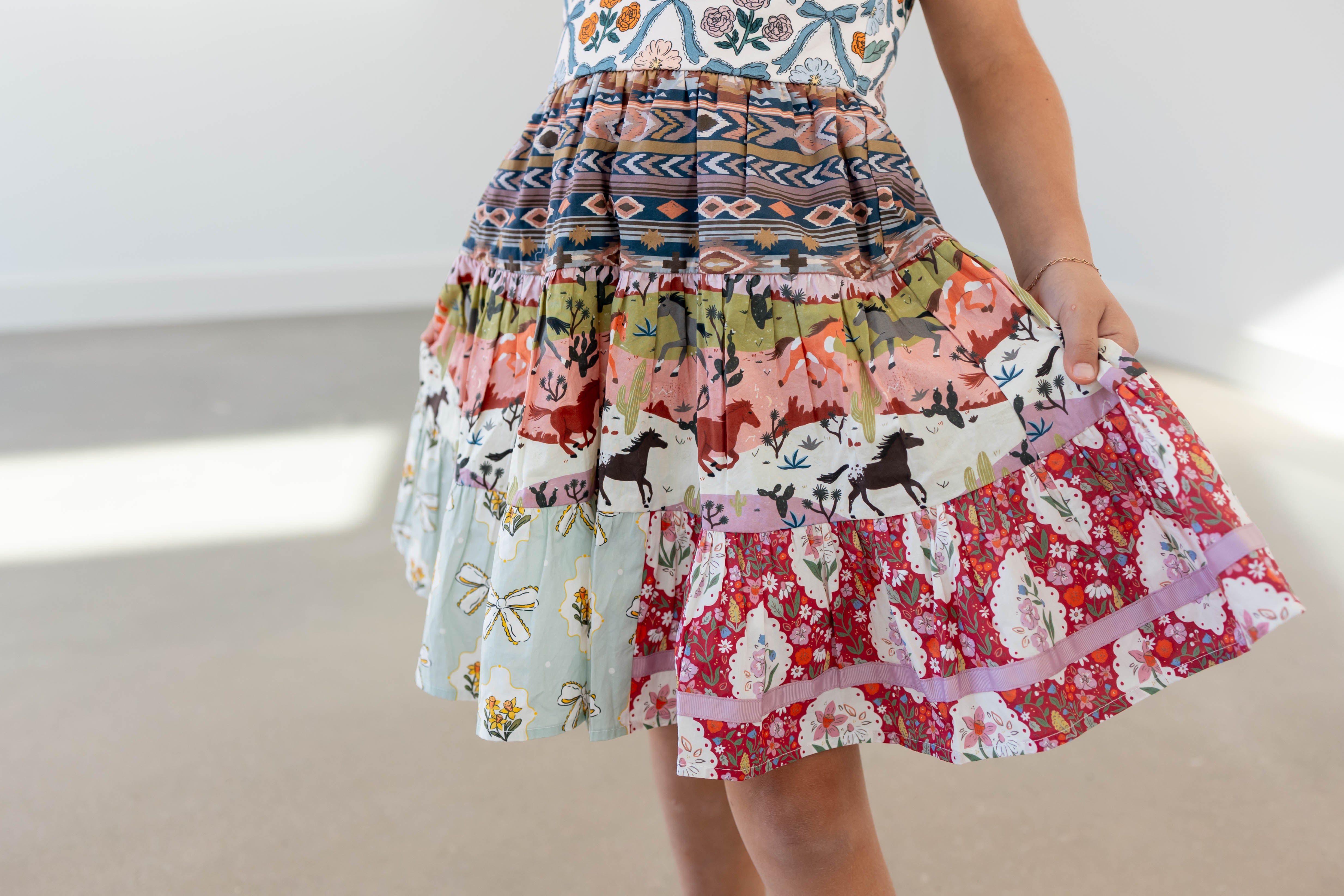 Sunset Stampede Panel Dress