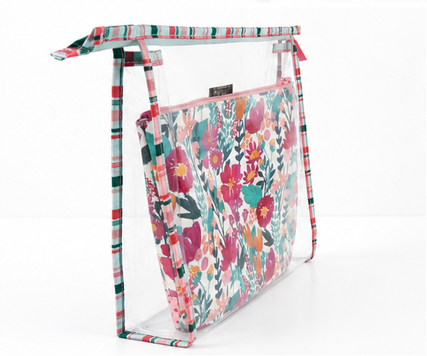Floral Two Piece Cosmetic Pouch Set