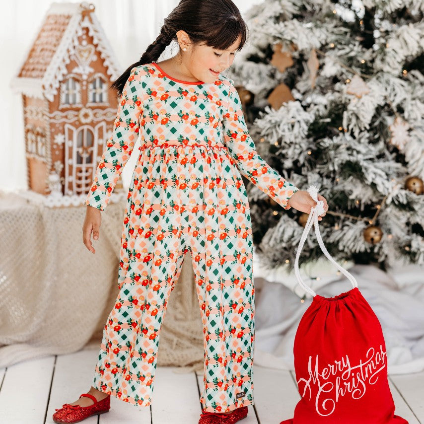 Plaid Tidings Wide-Leg Romper