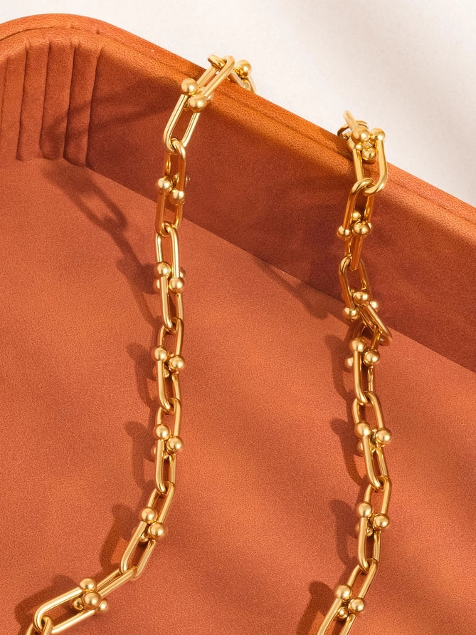 Golden Orbit Chain Necklace