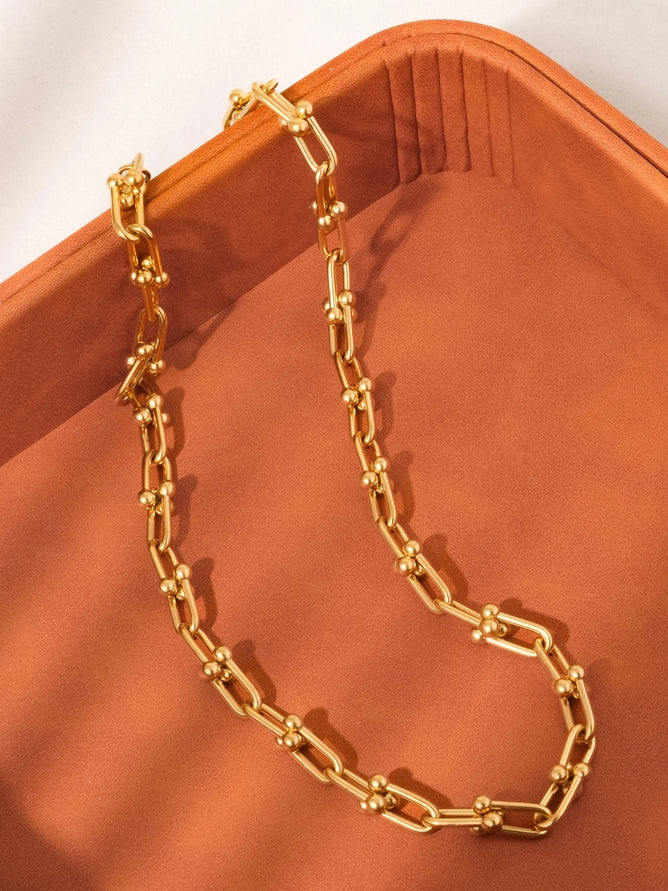Golden Orbit Chain Necklace