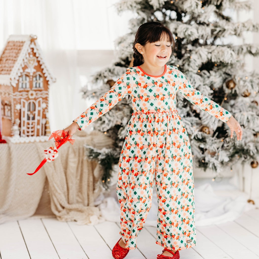 Plaid Tidings Wide-Leg Romper