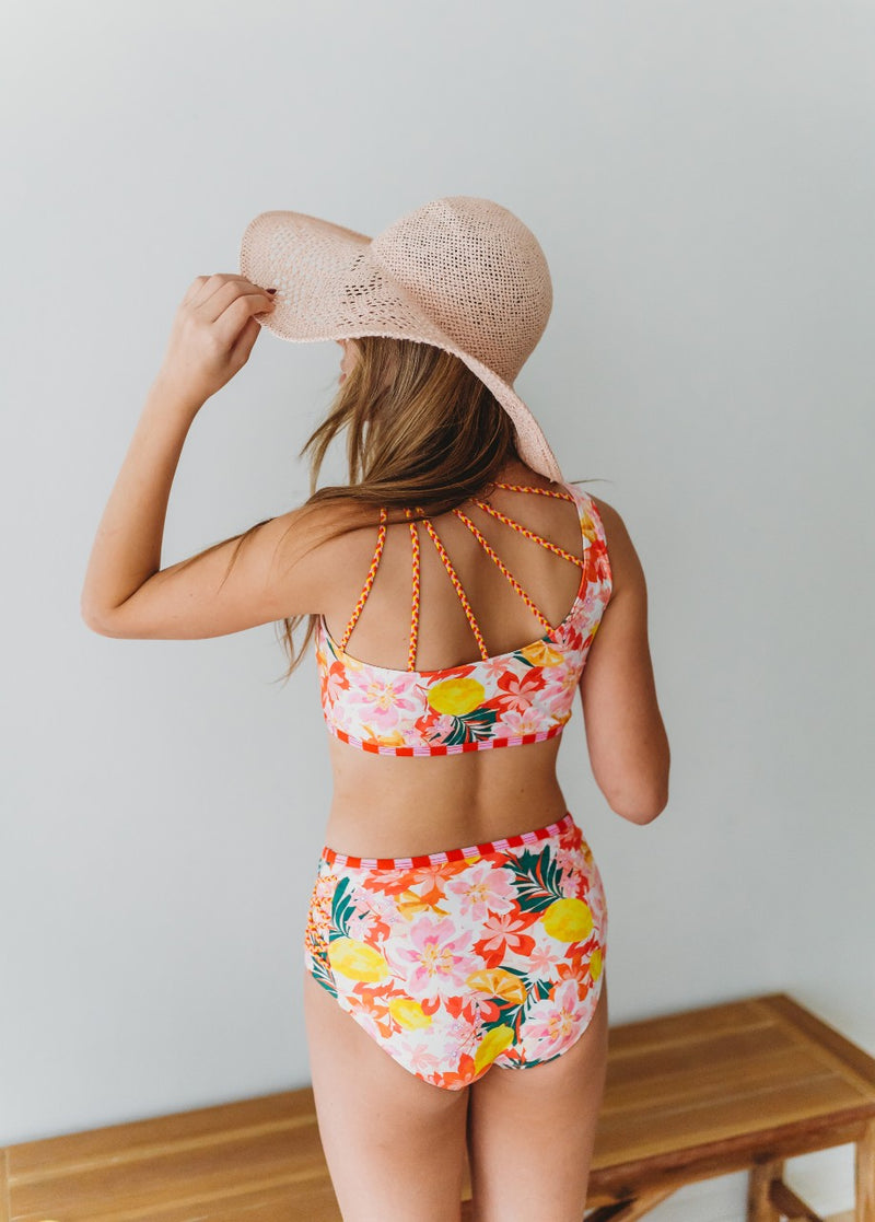 Two Piece Swimsuit | Luau Pink Hibiscus