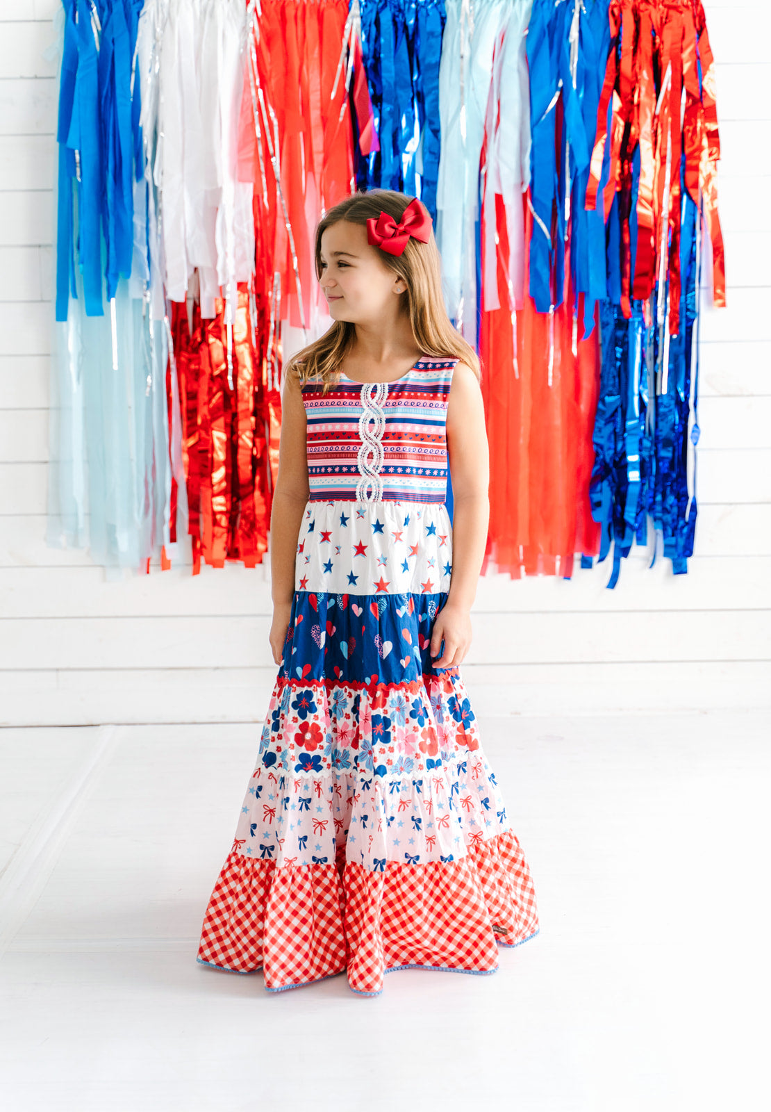 strapless open back dress Red, White, & Blueberry Adventures Maxi Dress – Matilda Jane Clothing