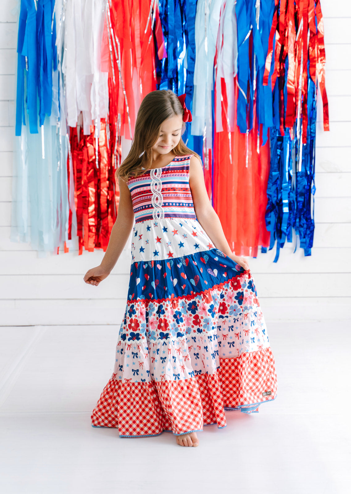 Red, White, & Blueberry Adventures Maxi Dress