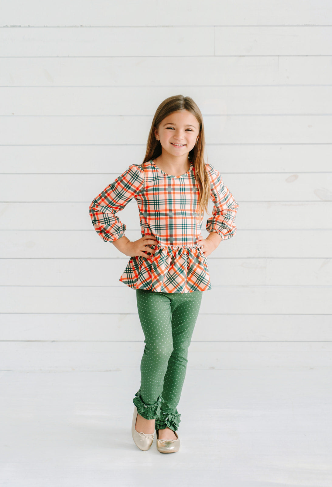 Jingleberry Plaid Peplum Tunic (Pre-Order)